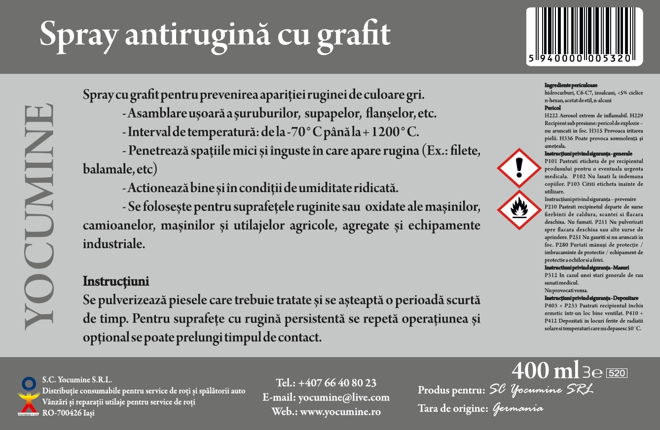 Spray antirugina cu grafit 400ml